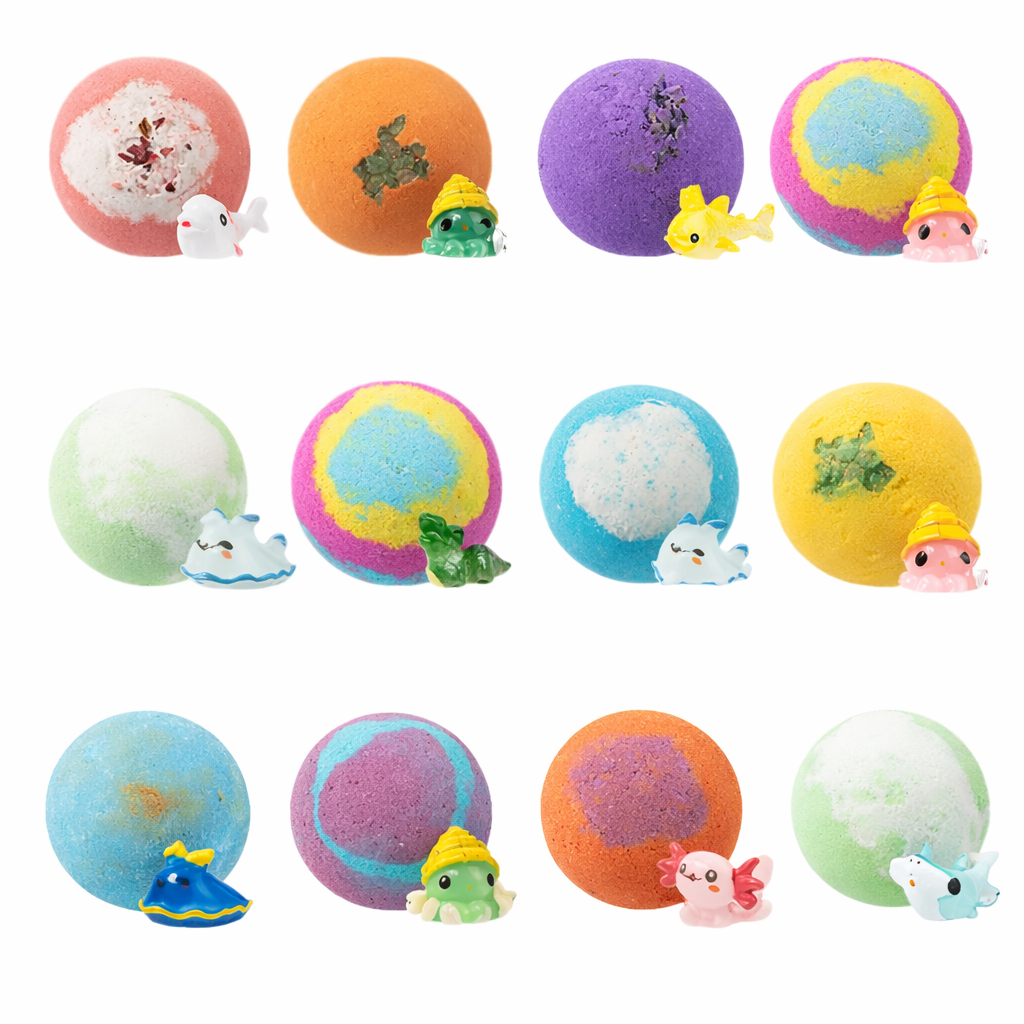 12-Piece Ocean Bath Bomb Gift Set with Surprise Toys Inside